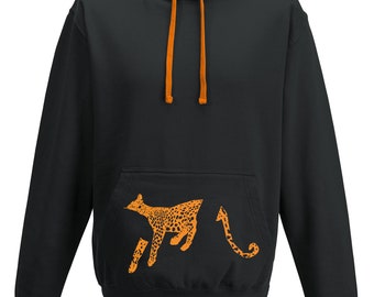 Leopard hoody unisex hoodie with cheetah print animal hooded top