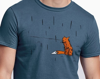 Tierkunst-T-Shirt – Handbemaltes Fuchs-Shirt, lustiges Natur-Shirt, Geschenk für Fuchsliebhaber