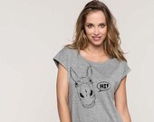 Animal dress, donkey dress, women cotton dress, ladies loose top, shirt dress, funny dress