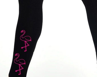 Leggings flamingo neon pink for women cotton leggings