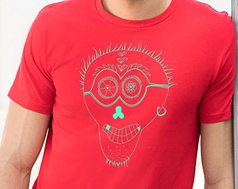 Men Skull t-shirt mexican skull tee shirt gift for him