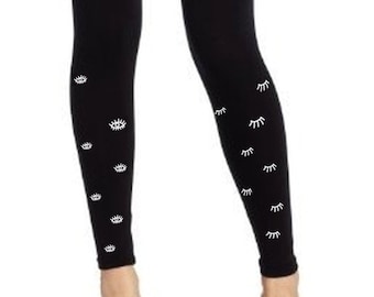 Black leggings cotton festival funky leggings cool print leggings for women gift for wife plus size