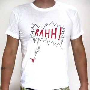 Funny monster men t-shirt red cotton shirt for him tee scary