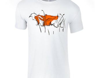 T-shirt with fox on animal themed men tshirt