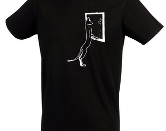 T-shirt pour chat homme pour chat propriétaire cadeau tee avec image de chat