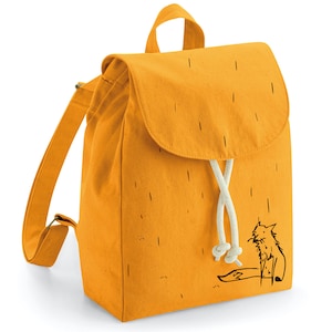 Mini rucksack festival backpack fox gift for her navy bag green backpack yellow rucksack
