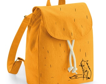 Mini rucksack festival backpack fox gift for her navy bag green backpack yellow rucksack