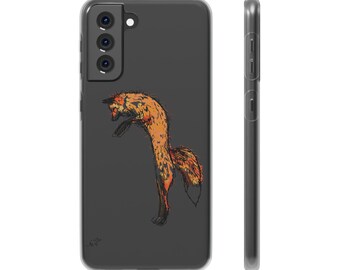 Smartphone flexible case fox iphone case animal samsung phone case semi-transparent