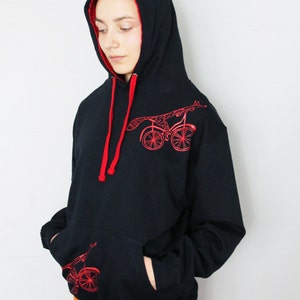 Fox hoodie navy unisex hooded sweatshirt for him gift for cyclist