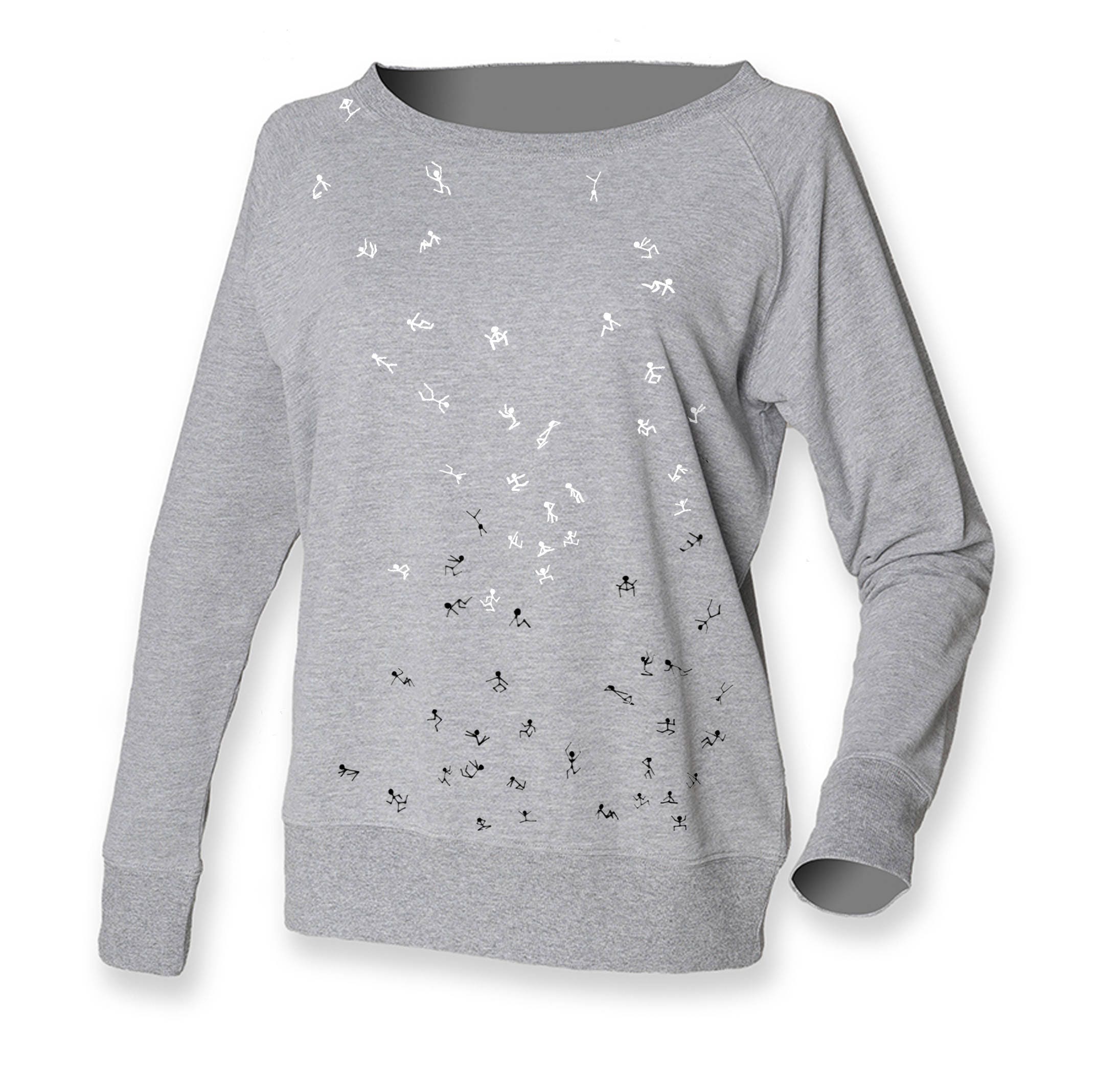 Grey Women Jumper off Shoulder Sweater 