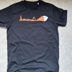 Fuchs-T-Shirt, Unisex – T-Shirt mit handgezeichnetem Tiermotiv, lustiges Fuchs-Shirt, Geschenkidee mit Wildtier-Grafik Bild 9