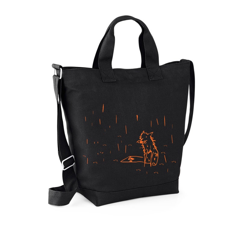 Black shoulder bag canvas tote gift for mum messenger bag women image 2