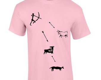 Pink men t-shirt art shirt hunting men gift minimalistic tee shirt unique gift for him Sagittarius