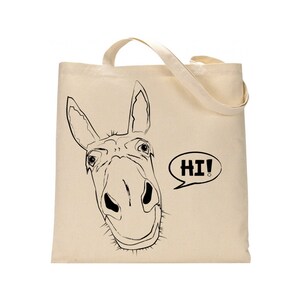 Tote bag animal funny shopper bag market bag artsy bag artistic tote image 1