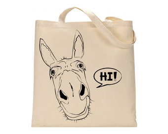Tote bag animal funny shopper bag market bag artsy bag artistic tote