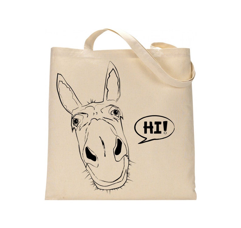 Tote bag animal funny shopper bag market bag artsy bag artistic tote image 1