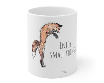Ceramic mug Fox and mouse coffee printed Mug 11oz teacher gift