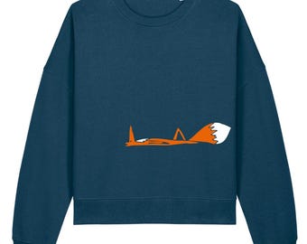 Fox Women Jumper | Organic Cotton Sweatshirt | Funky animal clothing | Quirky Fox Gift