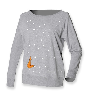 Fox jumper women festive sweatshirt, xmas sweat mothers day gift, gift for her