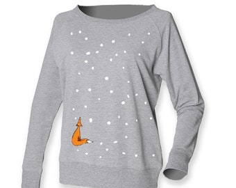 Fox jumper women festive sweatshirt, xmas sweat mothers day gift, gift for her