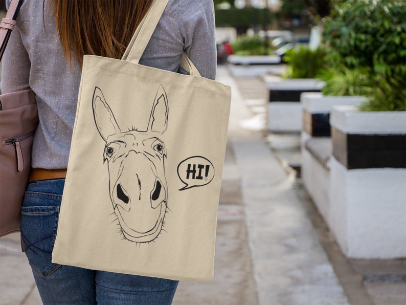Tote bag animal funny shopper bag market bag artsy bag artistic tote image 3