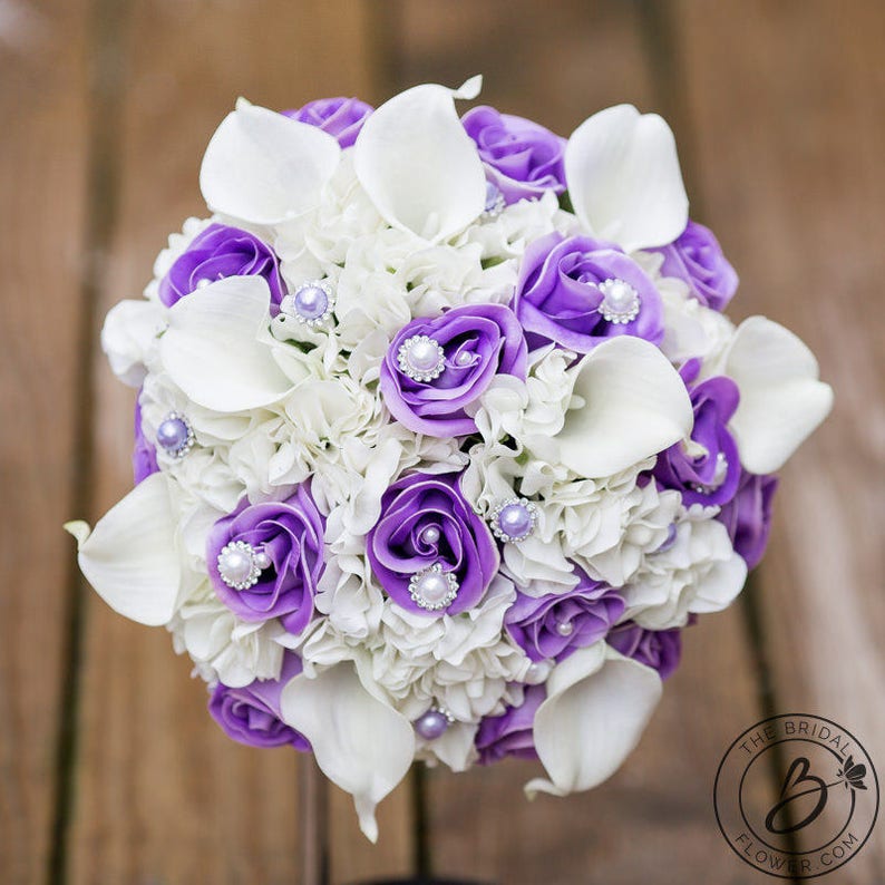 Lavender wedding bouquet Wisteria bridal bouquet Lilac Etsy