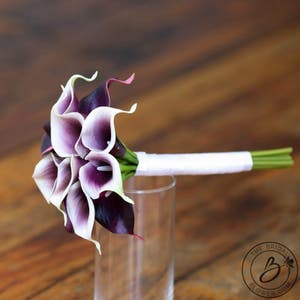 Purple Calla Lily Bouquet Plum Wedding Bouquet Small Wedding - Etsy