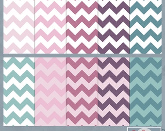 Chevron Soft Digital Scrapbook Papers Commercial Use