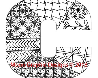 Monogram Letter B Adult Coloring Page