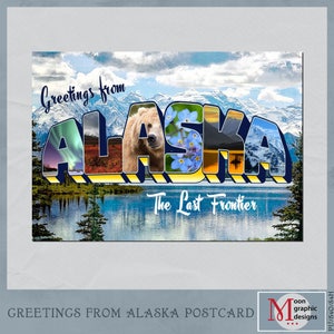 Karte mit Grüßen aus Alaska