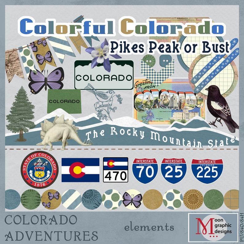 Colorado Travel and Vacation Adventures Digital Scrapbook Kit Etsy