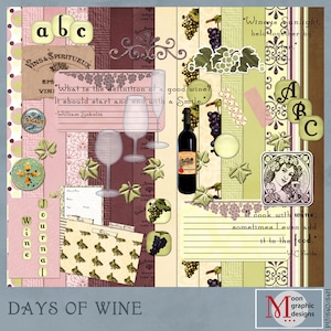 Days of Wine Digital Scrapbook Kit image 1