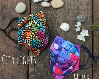 Origami Boat Style Face Mask: Breathable Cotton with Filter Pocket