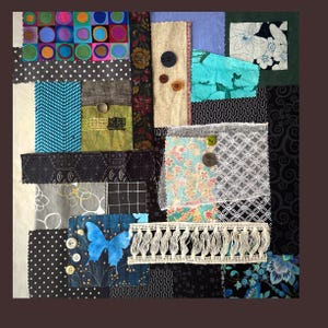 City Blocks- Slow Stitching Fabric Bundle| Junk Journal| Sashiko | Boro Art| Fabric Scrap for Textile Art| Mending| Embroidery