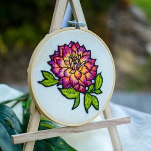 Embroidery Hoop Artwork Flower Handmade original artwork wall hanging decor