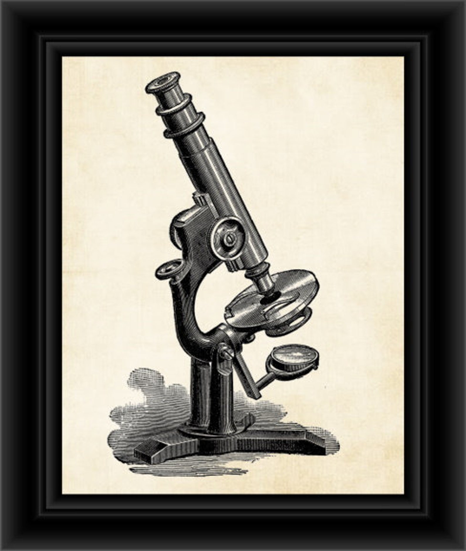 Microscope Print Microscope Wall Art Microscope Art Science Etsy