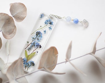 Forget me not flowers bookmark - Handmade Book accessory gift idea