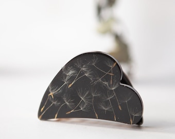 Dandelion Hair clip aligator, small Black hair claw