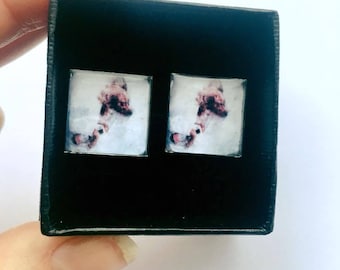Custom dog photo cufflinks - Personalized pet portrait cuffinks