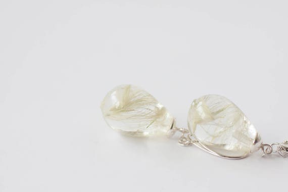 Orecchini A Goccia Fiore Boho Bianchi - Grandi Pendenti Floreali In Metallo Per Sposa E Occasioni Speciali - 2
