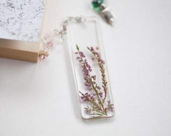 Pressed flower handmade resin bookmark