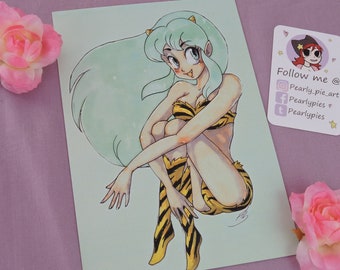 May include: A hand-drawn illustration of a woman with long, flowing green hair wearing a tiger-striped outfit. The illustration is done in a cartoon style and has a whimsical feel.