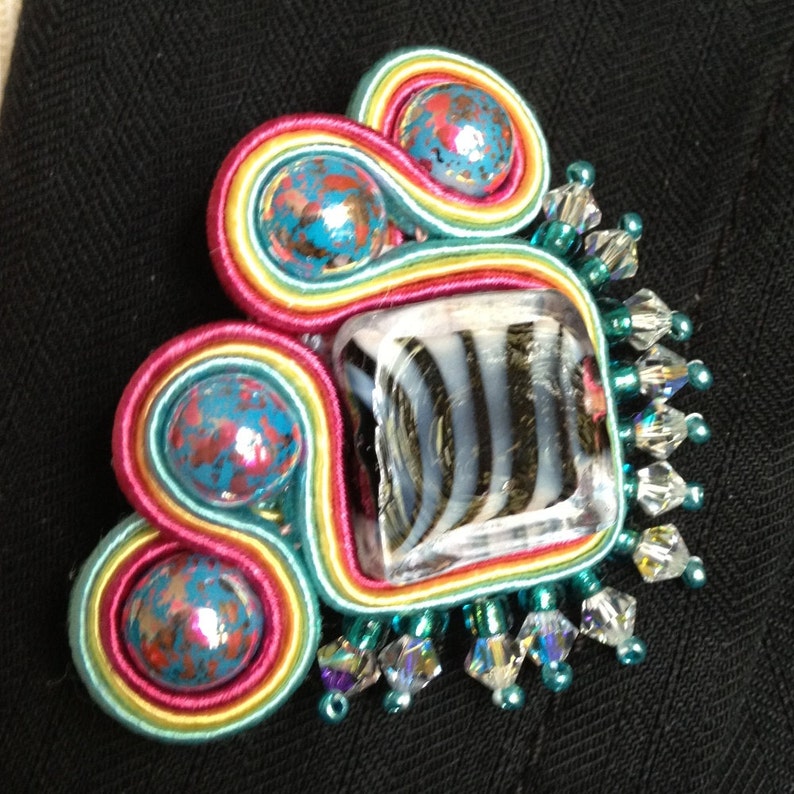 Devo Hand Embroidered Soutache PinNecklace