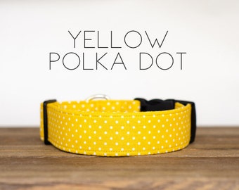 Yellow Polka Dot - Dog Collar