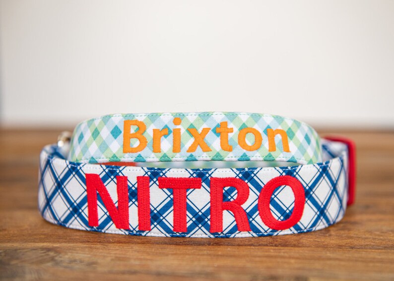 Custom Dog Collar Name Only Embroidery Etsy