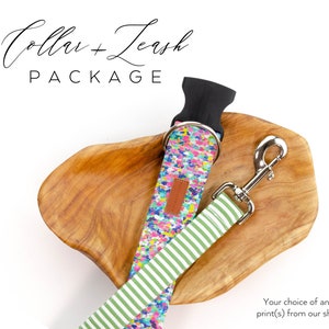 Any Dog Collar Leash Package please note the patterns of your choice at checkout image 1