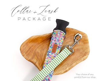 Any Dog Collar + Leash Package -please note the pattern(s) of your choice at checkout