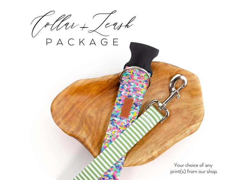 Any Dog Collar + Leash Package -please note the pattern(s) of your choice at checkout 