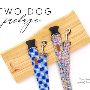 Two Dog Package 2 Dog Collars & 2 Dog Leashes image 1