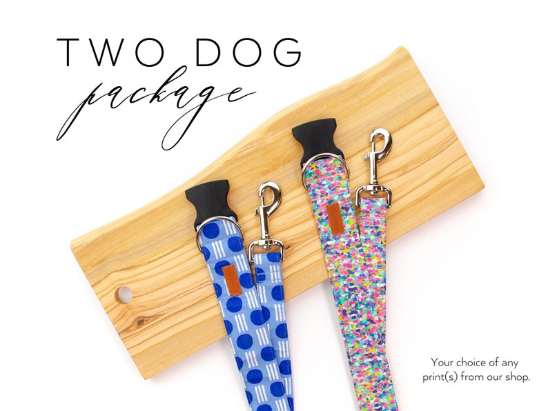 Two Dog Package- 2 Dog Collars & 2 Dog Leashes 